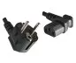 Preview: Netzkabel CEE 7/7 90° auf C13 90° rechts, 0,75mm², VDE, schwarz, Länge 1,80m